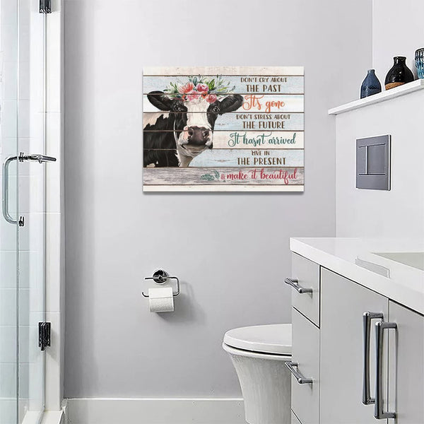 Farmhouse Canvas Wall Art Rustic Cow Cattle Wall Decor Inspirational Quotes Country Farm Animals Pictures Painting Prints