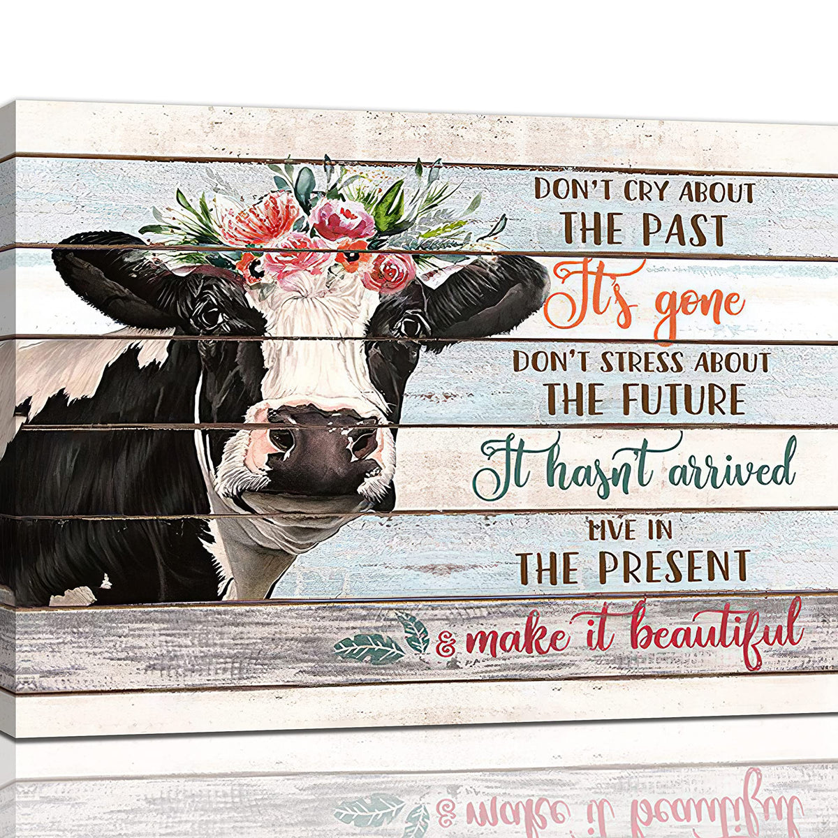 Farmhouse Canvas Wall Art Rustic Cow Cattle Wall Decor Inspirational Quotes Country Farm Animals Pictures Painting Prints