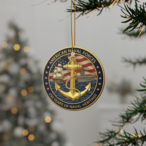 Anchor Ornament 250th Anniversary 1775–2025 – Double-Sided Ceramic Christmas Ornament