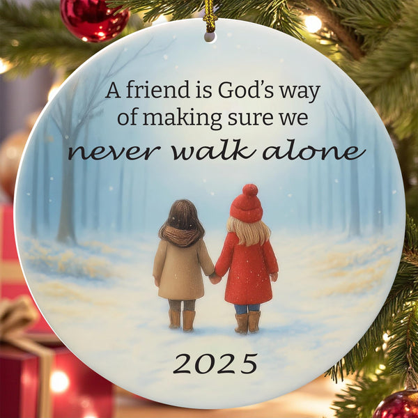 Never Walk Alone Ornament Christmas Ornaments, Religious Christmas Ornaments for Women