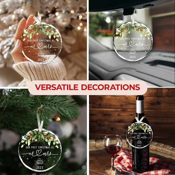 Wedding Gifts for Couples 2025 - Mr and Mrs, Just Married Gifts for Couple, Newlywed - Wedding Ornament, Meaningful Gift from Friend