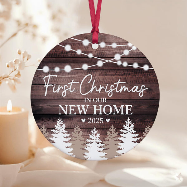New Home Ornament 2025 - First Christmas in Our New Home Ornament - Housewarming Gifts for Women, Couples, Homeowners
