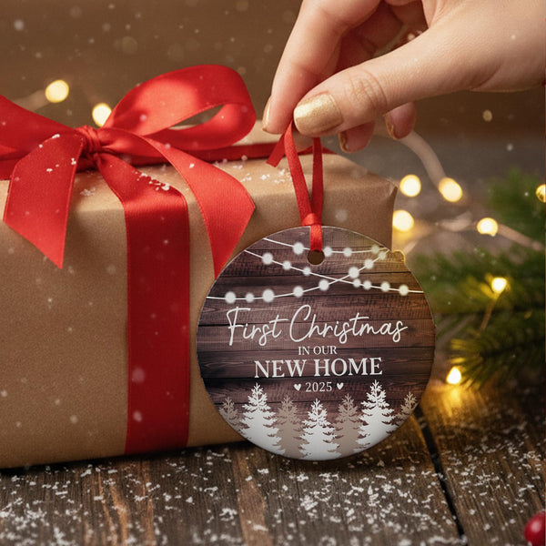 New Home Ornament 2025 - First Christmas in Our New Home Ornament - Housewarming Gifts for Women, Couples, Homeowners