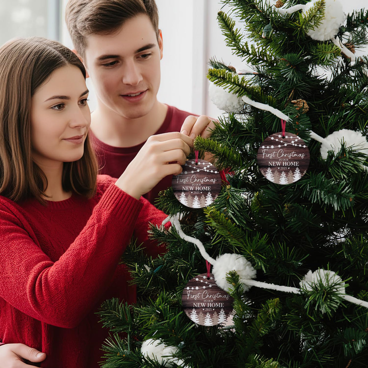 New Home Ornament 2025 - First Christmas in Our New Home Ornament - Housewarming Gifts for Women, Couples, Homeowners