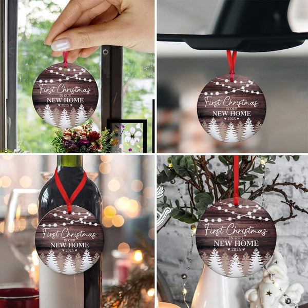 New Home Ornament 2025 - First Christmas in Our New Home Ornament - Housewarming Gifts for Women, Couples, Homeowners