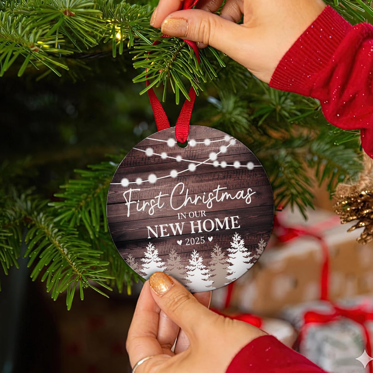 New Home Ornament 2025 - First Christmas in Our New Home Ornament - Housewarming Gifts for Women, Couples, Homeowners