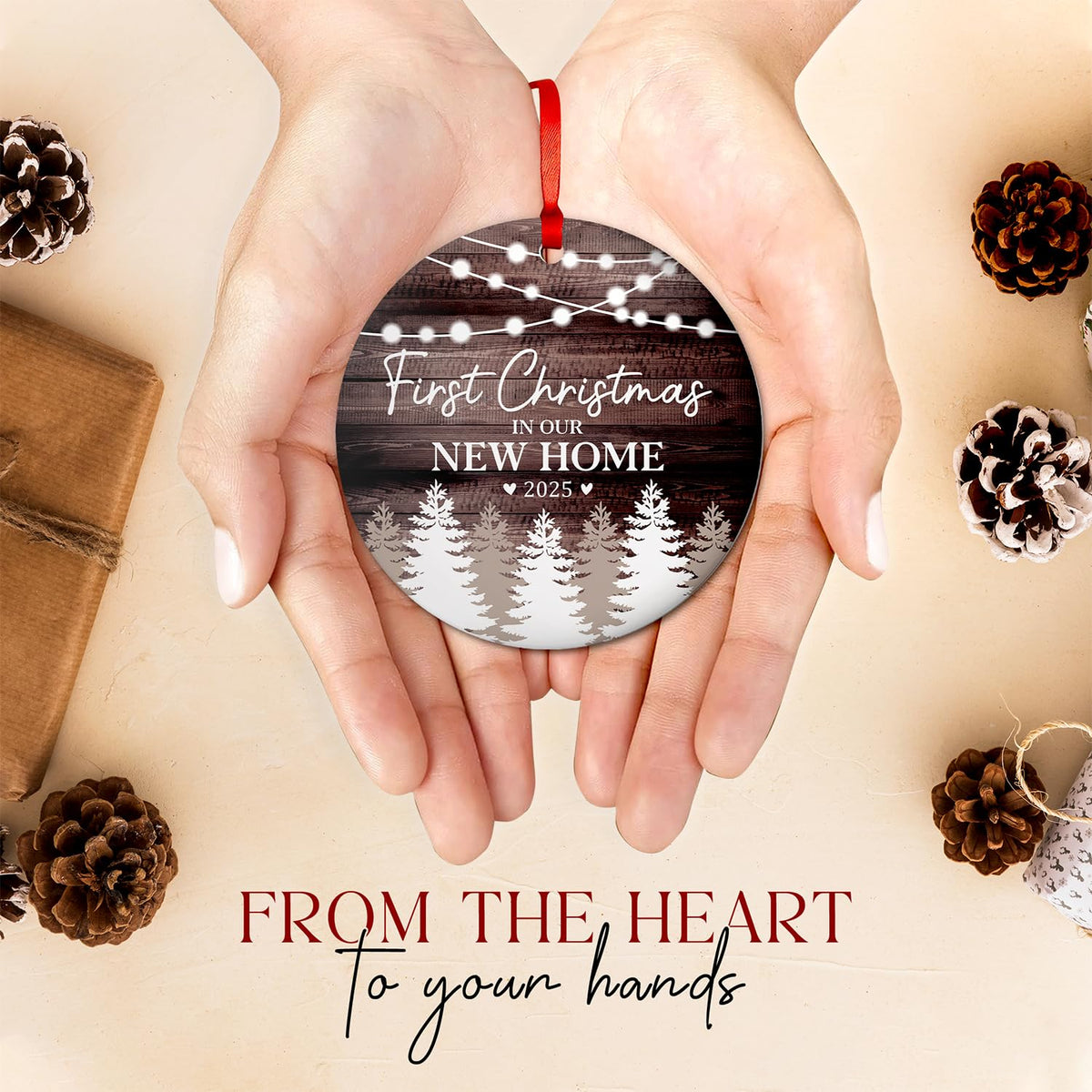 New Home Ornament 2025 - First Christmas in Our New Home Ornament - Housewarming Gifts for Women, Couples, Homeowners