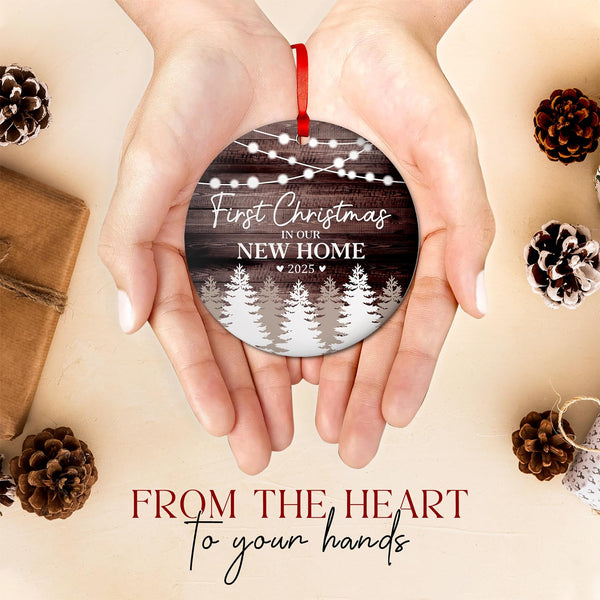New Home Ornament 2025 - First Christmas in Our New Home Ornament - Housewarming Gifts for Women, Couples, Homeowners