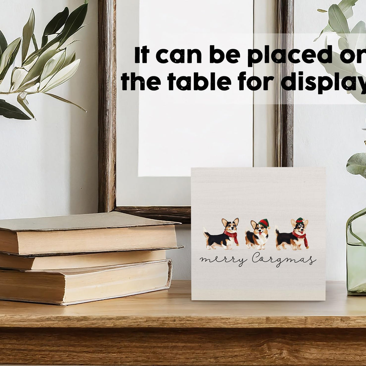 Corgi Christmas Wooden Box Sign, Corgi Gifts Dog Christmas Decorations, Merry Corgmas Wood Signs