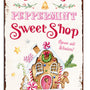 Santa's Sweet Shop Metal Tin Sign Christmas Sign Vintage Retro Poster