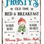 Old Time Bed and Breakfast Metal Tin Sign Christmas Theme Retro Poster