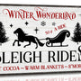 Winter Wonderland Sleigh Rides Metal Tin Sign Christmas Theme Retro Poster