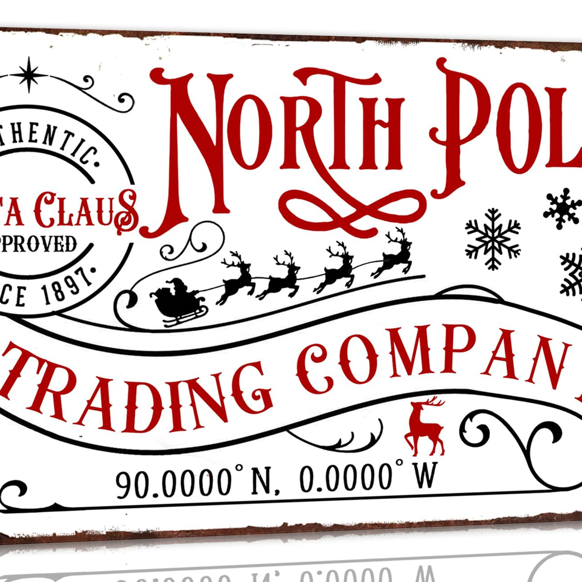 North Pole Workshop Metal Tin Sign Christmas Sign Vintage Retro Poster