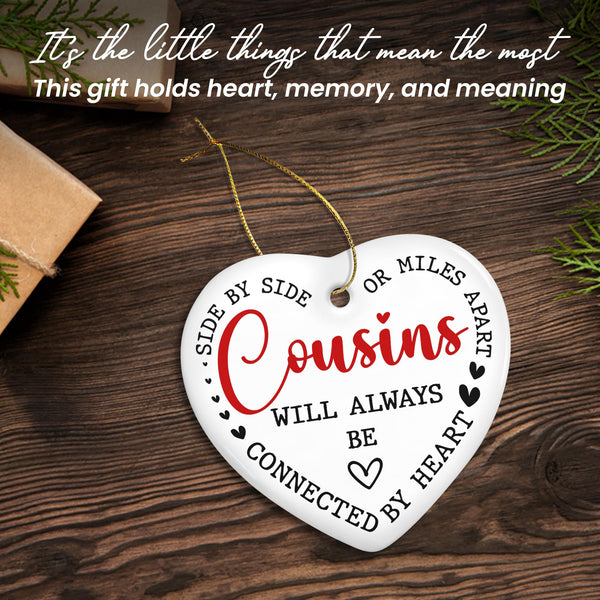 Christmas Cousin Gifts for Women Men - Ceramic Christmas Ornaments 2025 for Tree Decorations