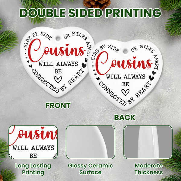 Christmas Cousin Gifts for Women Men - Ceramic Christmas Ornaments 2025 for Tree Decorations