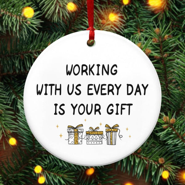 Christmas Funny Gifts for Friends Women - Ceramic Christmas Ornaments Tree 2025 for Tree Decorations - Coworker Gifts for Women