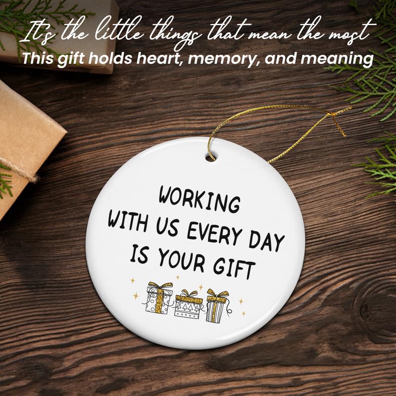 Christmas Funny Gifts for Friends Women - Ceramic Christmas Ornaments Tree 2025 for Tree Decorations - Coworker Gifts for Women