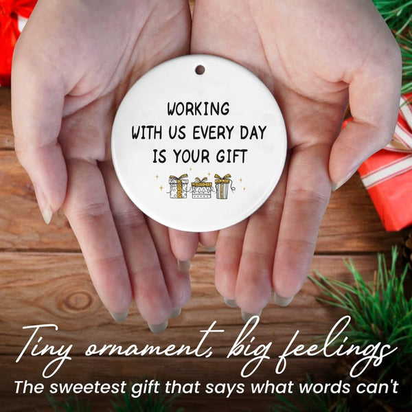 Christmas Funny Gifts for Friends Women - Ceramic Christmas Ornaments Tree 2025 for Tree Decorations - Coworker Gifts for Women