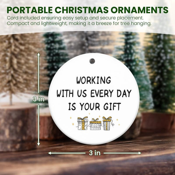Christmas Funny Gifts for Friends Women - Ceramic Christmas Ornaments Tree 2025 for Tree Decorations - Coworker Gifts for Women