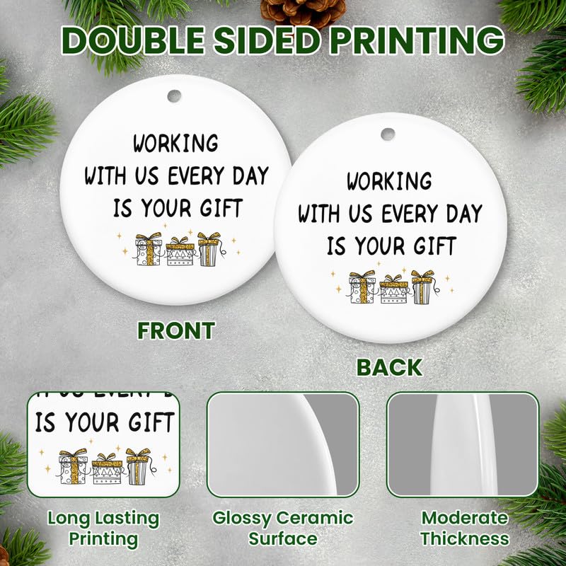 Christmas Funny Gifts for Friends Women - Ceramic Christmas Ornaments Tree 2025 for Tree Decorations