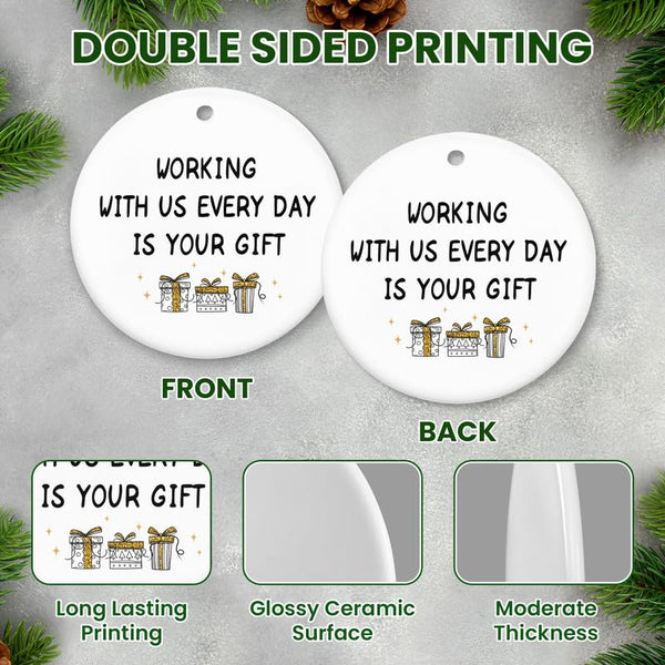 Christmas Funny Gifts for Friends Women - Ceramic Christmas Ornaments Tree 2025 for Tree Decorations