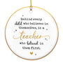 Christmas Teacher Gifts for Women Men - Ceramic Christmas Ornaments 2025 with Gold-Trimmed Edges