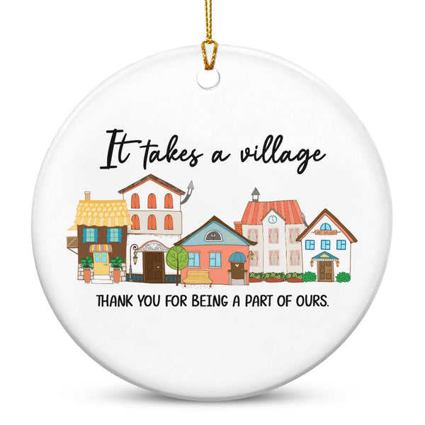 Thank You Gifts for Women Men - It's Takes A Village Ceramic Christmas Ornaments 2025