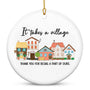 Thank You Gifts for Women Men - It's Takes A Village Ceramic Christmas Ornaments 2025