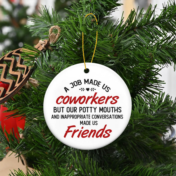 Coworker Gifts for Friends Women - Ceramic Christmas Ornaments 2025 for Tree Decorations