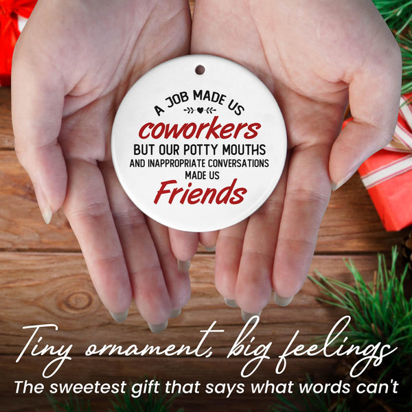 Coworker Gifts for Friends Women - Ceramic Christmas Ornaments 2025 for Tree Decorations