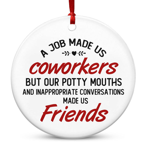 Coworker Gifts for Friends Women - Ceramic Christmas Ornaments 2025 for Tree Decorations