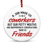 Coworker Gifts for Friends Women - Ceramic Christmas Ornaments 2025 for Tree Decorations