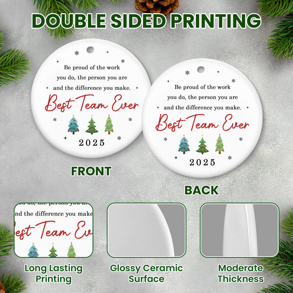 Christmas Team Gifts for Employees - Ceramic Christmas Tree Ornaments 2025