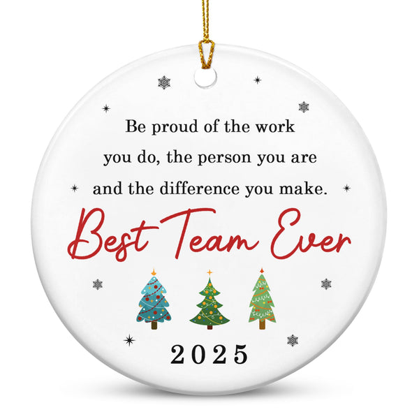 Christmas Team Gifts for Employees - Ceramic Christmas Tree Ornaments 2025