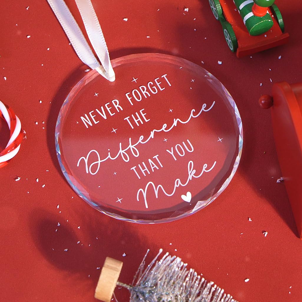 Christmas Thank You Gifts for Women - Glass Christmas Ornaments 2025 for Tree Decorations