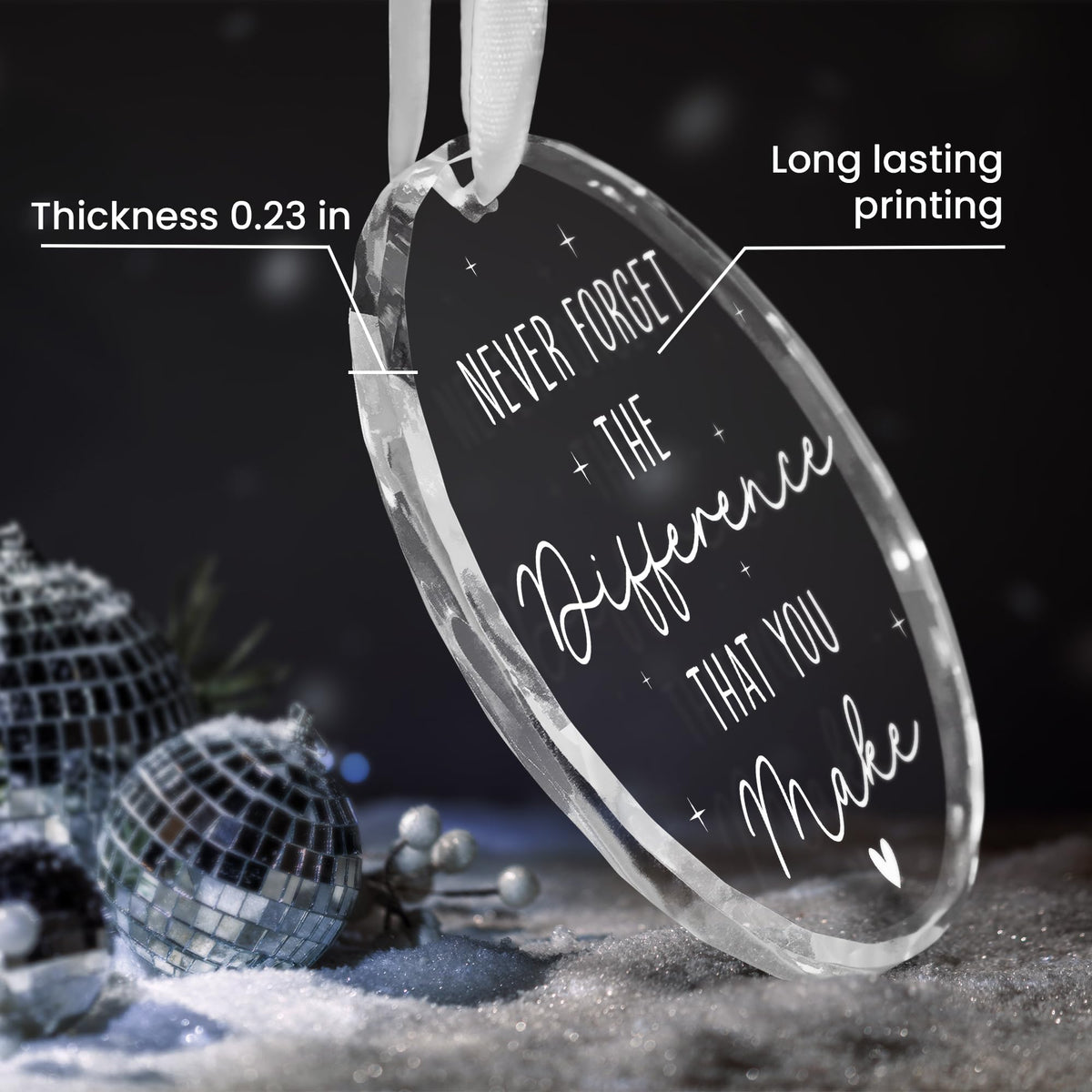 Christmas Thank You Gifts for Women - Glass Christmas Ornaments 2025 for Tree Decorations