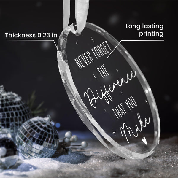 Christmas Thank You Gifts for Women - Glass Christmas Ornaments 2025 for Tree Decorations
