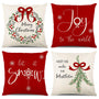 Merry Christmas Joy Xmas Trees Red Throw Pillow Covers, 18 x 18 Inch