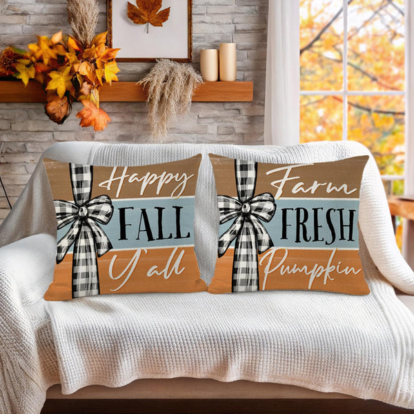 Fall Decorations for Home,Fall Pillow Covers 18 x 18 Inch Autumn Thankful Grateful