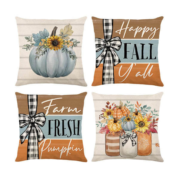 Fall Decorations for Home,Fall Pillow Covers 18 x 18 Inch Autumn Thankful Grateful