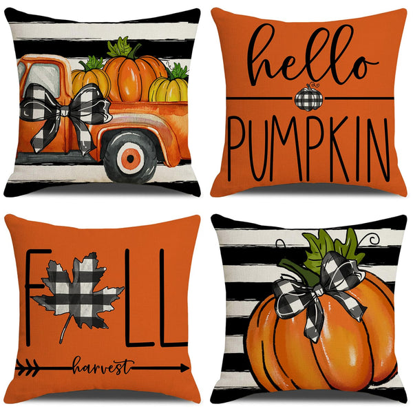 Fall Decorations for Home,Fall Pillow Covers 18 x 18 Inch Autumn Thankful Grateful