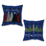 Christmas Pillow Covers 18x18 Inch Set of 2 Trees Red Black Dark Blue Buffalo Plaid Decorative
