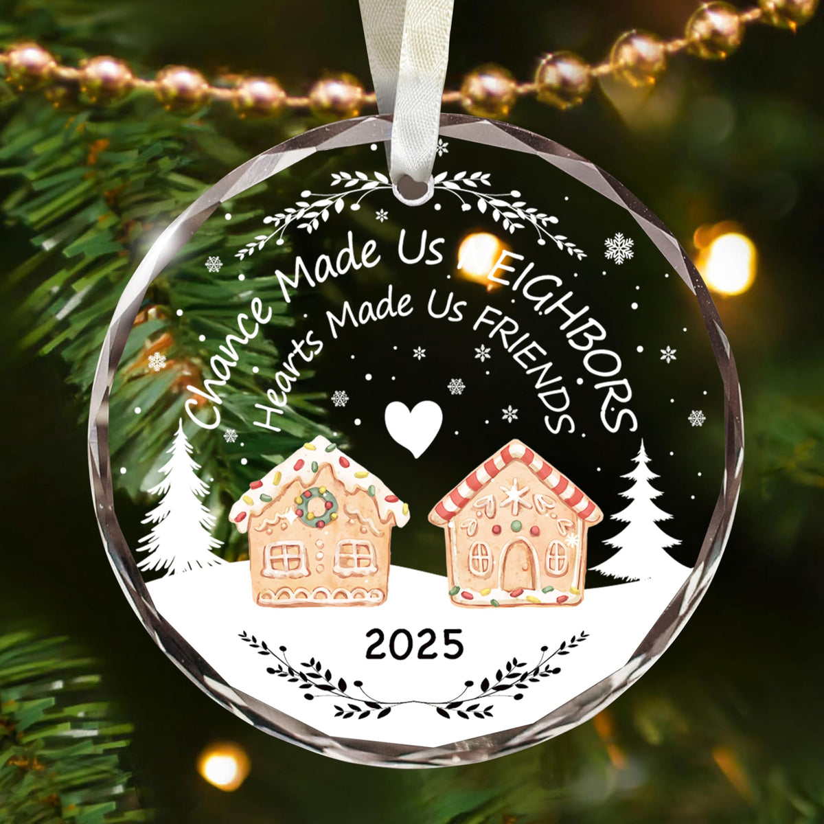 Neighbor Christmas Ornament, Best Friend Glass Christmas Ornament, House Warming Gifts