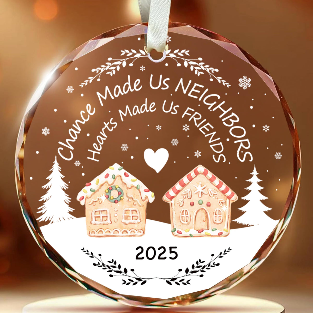 Neighbor Christmas Ornament, Best Friend Glass Christmas Ornament, House Warming Gifts