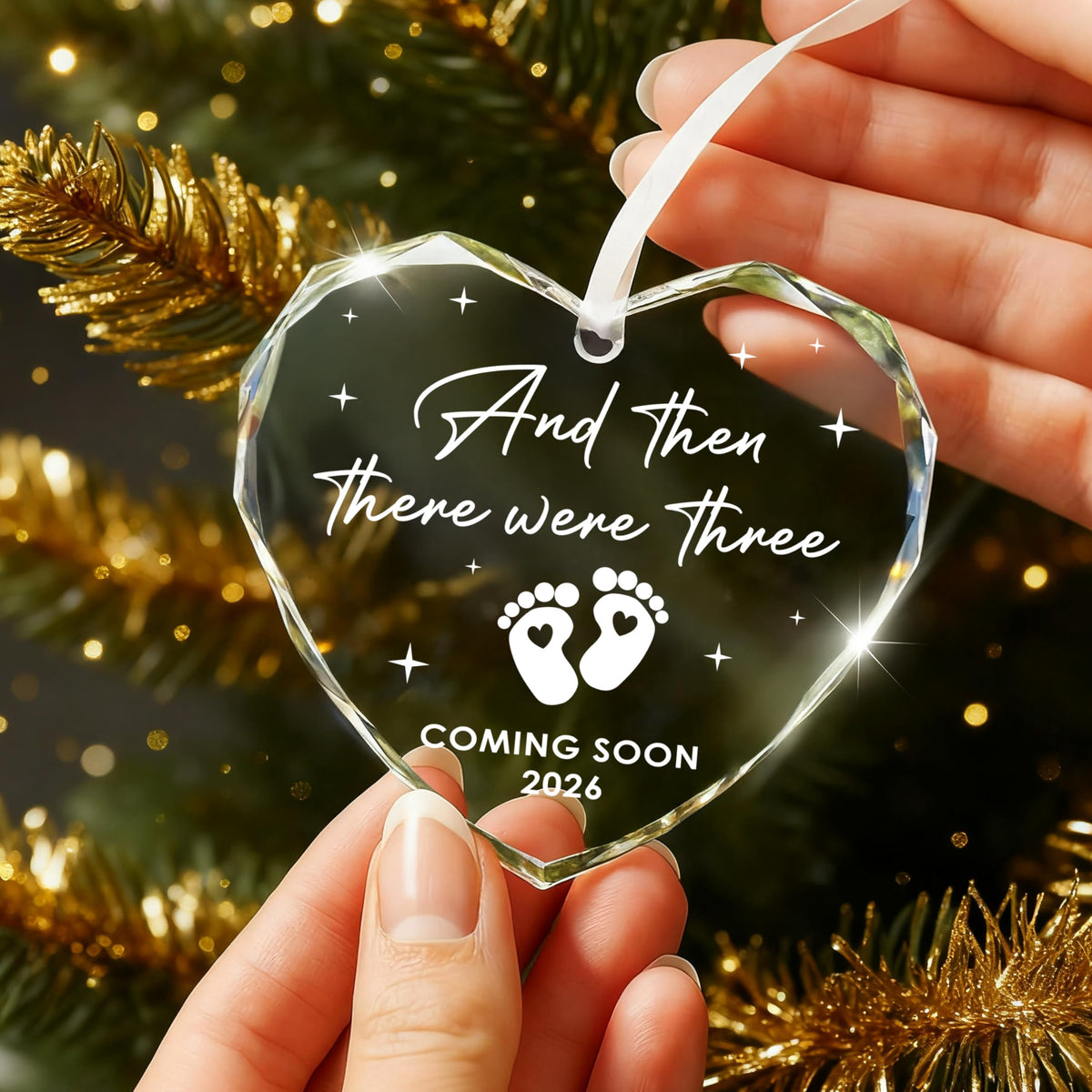 Expecting Baby Ornament 2026 - Pregnancy Announcement, Family Baby First Christmas Ornament 2026