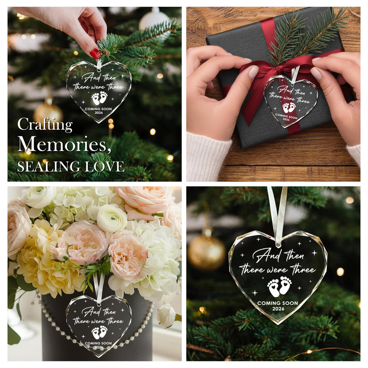 Expecting Baby Ornament 2026 - Pregnancy Announcement, Family Baby First Christmas Ornament 2026