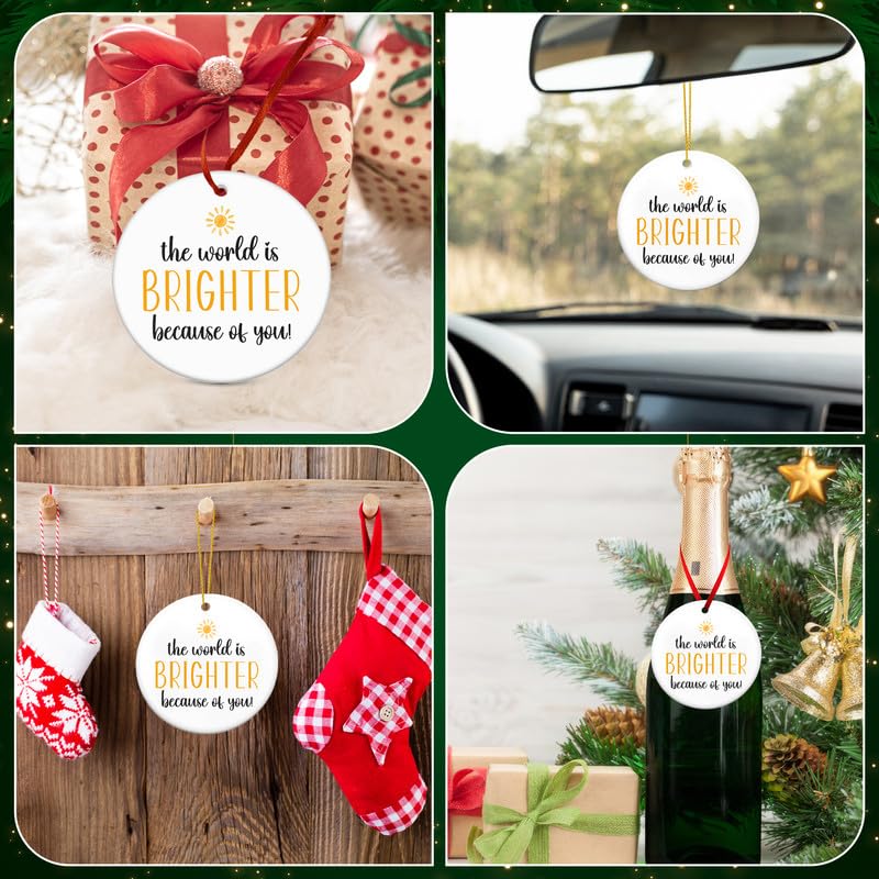 Christmas Inspirational Gifts for Women - Ceramic Christmas Ornaments 2025 for Tree Decorations - Thank You Appreciation Gifts