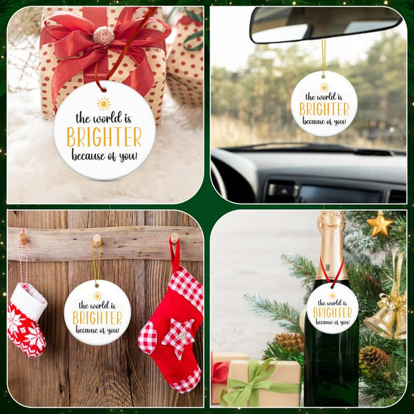 Christmas Inspirational Gifts for Women - Ceramic Christmas Ornaments 2025 for Tree Decorations - Thank You Appreciation Gifts