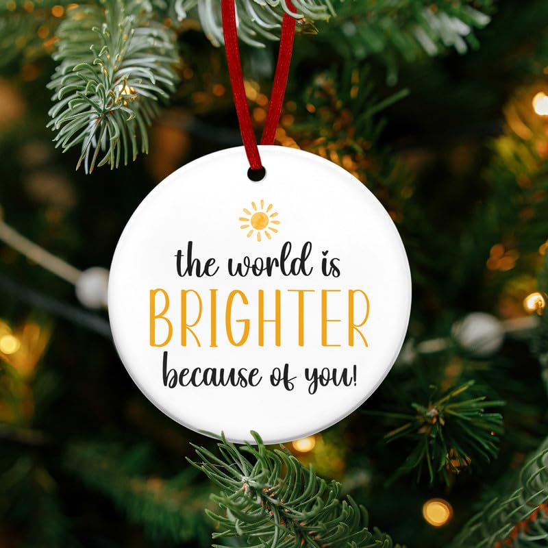 Christmas Inspirational Gifts for Women - Ceramic Christmas Ornaments 2025 for Tree Decorations - Thank You Appreciation Gifts