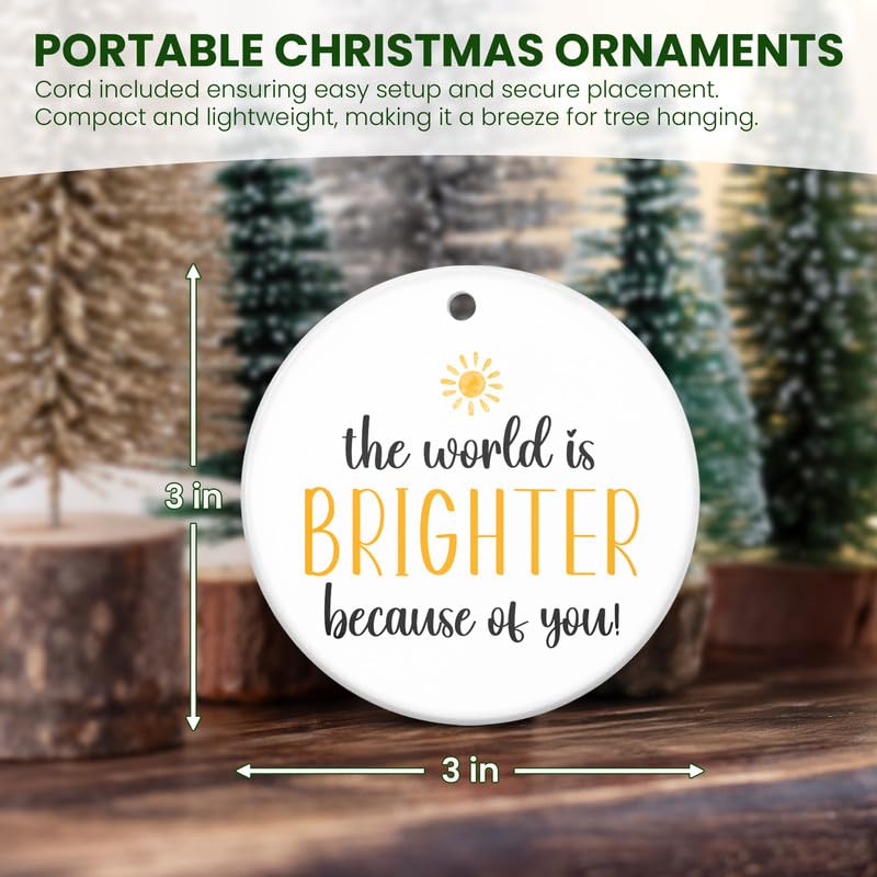 Christmas Inspirational Gifts for Women - Ceramic Christmas Ornaments 2025 for Tree Decorations - Thank You Appreciation Gifts
